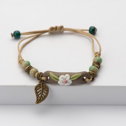 Ancients Handmade Ceramic Beads Charm Bracelet