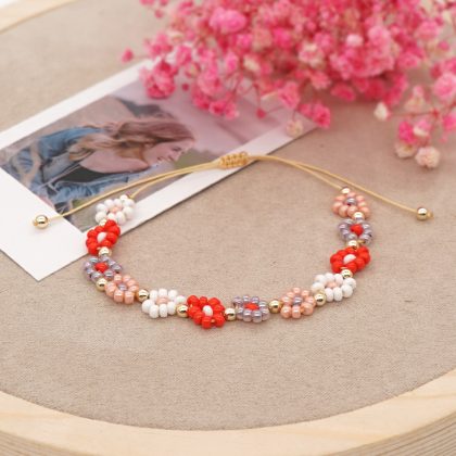 Daisy Handmade Beads Flower Bracelets Adjustable