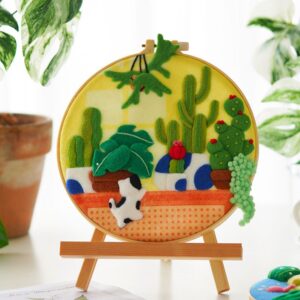 Cactus Wool Felt Painting Kit Embroidery Frame Handmade